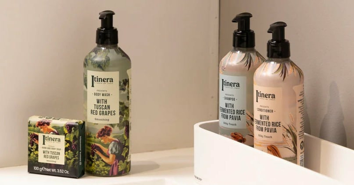 Linea cortesia completa naturale e italiana La linea naturale di dispenser ecologici per Hotel