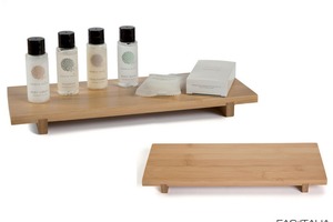 Espositore in legno bamboo chiaro Espositore in legno bamboo chiaro
